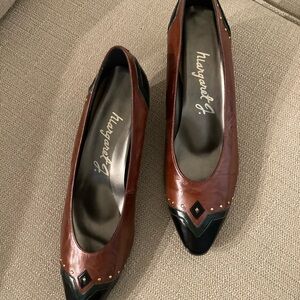 Margaret J Elegant Vintage Dress Shoes Size 10 Brown Black Salvatore Ferragamo